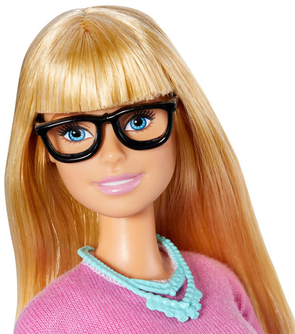 Barbie® Teacher Doll, Blonde, with 10 Teaching Accessories, Including Spinning Globe and a Laptop That Opens and Closes, Gift for 3 to 7 Year Olds