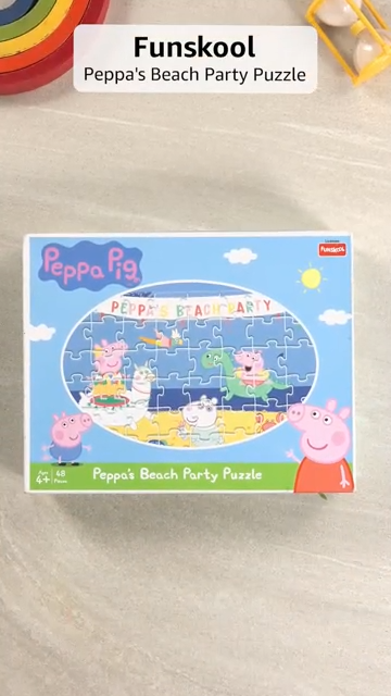 Funskool-Peppas Beach Party,Educational,48 Pieces,Puzzle,for 3 Year Old Kids and Above,Toy, Multicolor