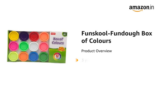 Funskool-Fundough Compound Box of Colours, 600gms, (12×50 GMS) Multicolour, Dough, Toy, Shaping, Sculpting, 3 Years