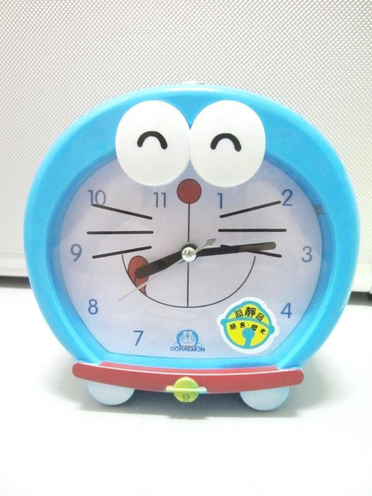 BLUE Plastic Alarm Table Clock (Doraemon), Shape: Round
