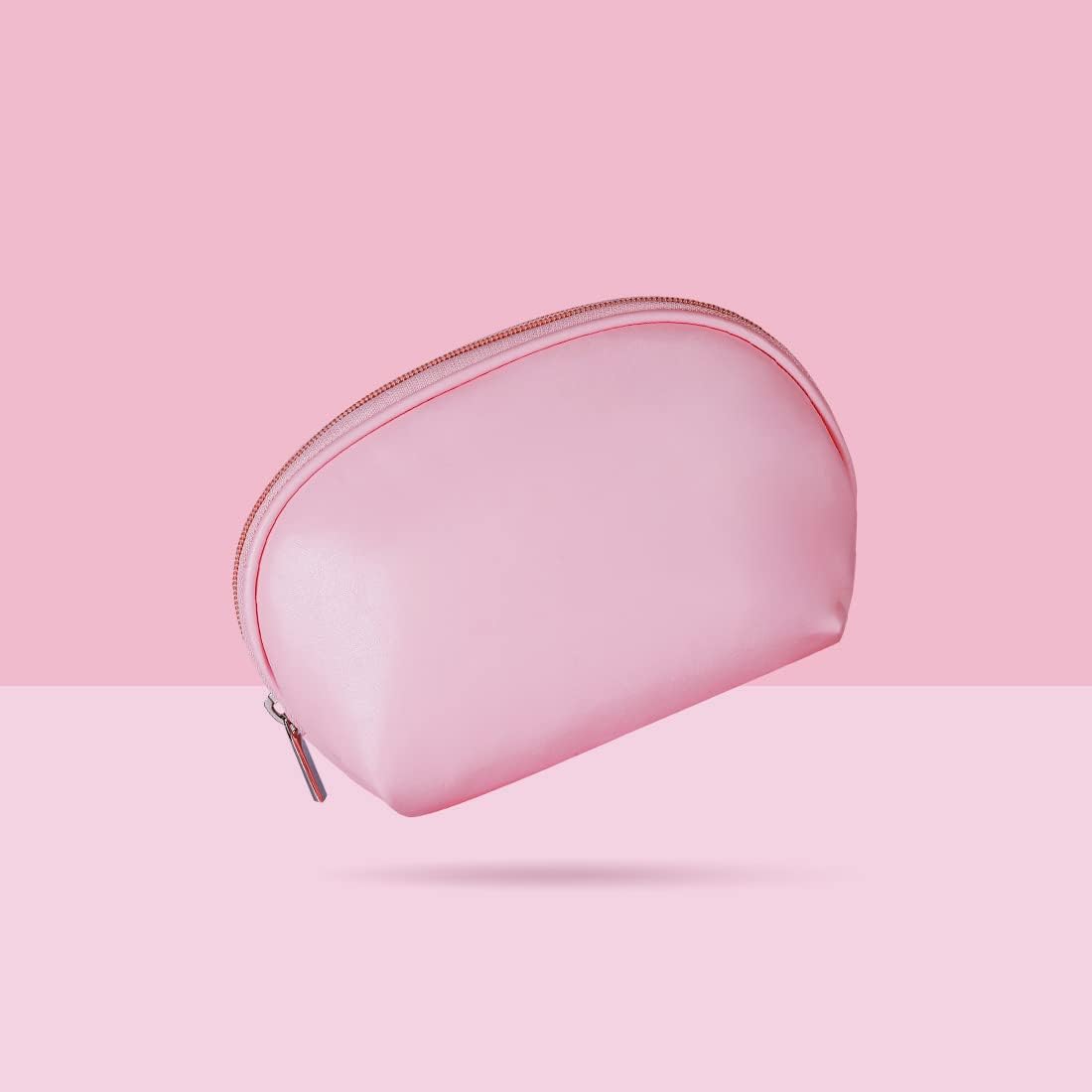 Semicircular Cosmetic Bag Pink Makeup Pouch