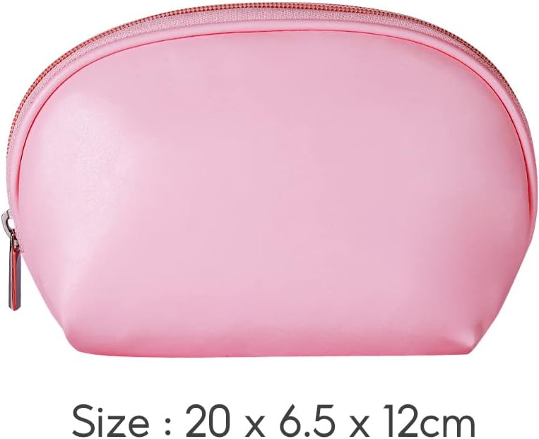 Semicircular Cosmetic Bag Pink Makeup Pouch