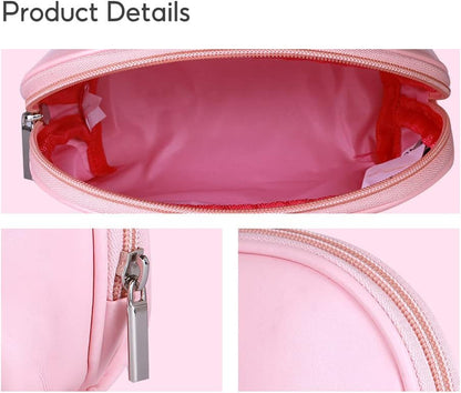Semicircular Cosmetic Bag Pink Makeup Pouch