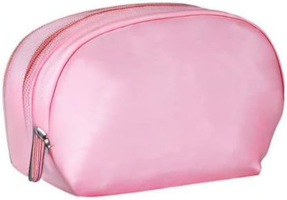 Semicircular Cosmetic Bag Pink Makeup Pouch
