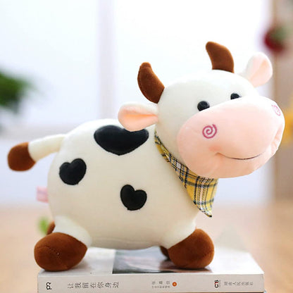 Trumpet Cow Plush Toy, 10.2" Little Cow Doll,Stuffed Animal Throw Plushie Pillow Doll, Present for Every Age & Occasion (White)
