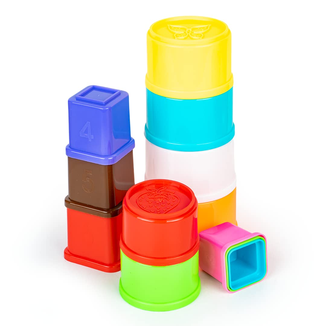 RATNA'S Shape Stacking Cubes & Beakers 2in1 Toy for Kids 2+