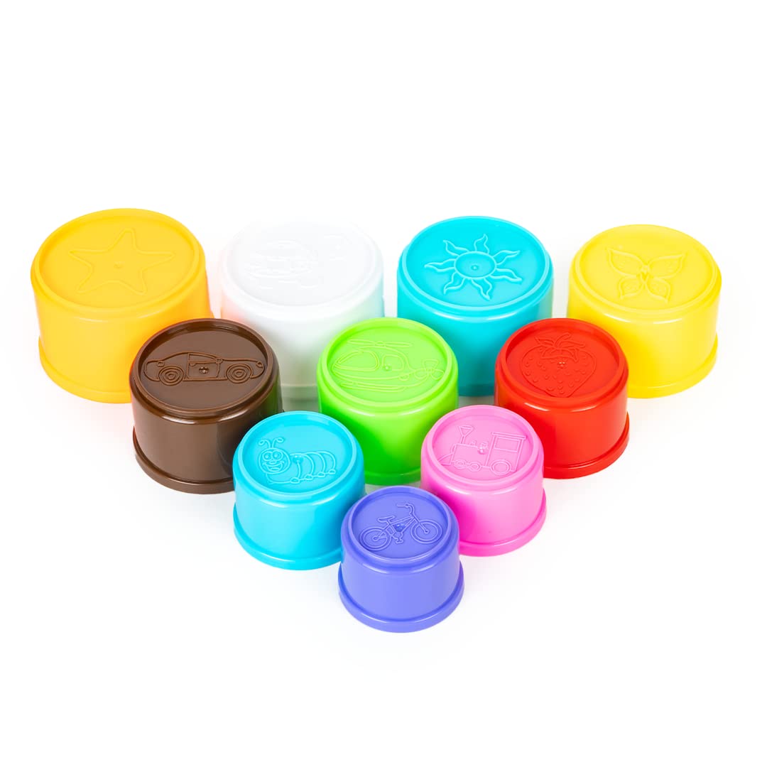 RATNA'S Shape Stacking Cubes & Beakers 2in1 Toy for Kids 2+