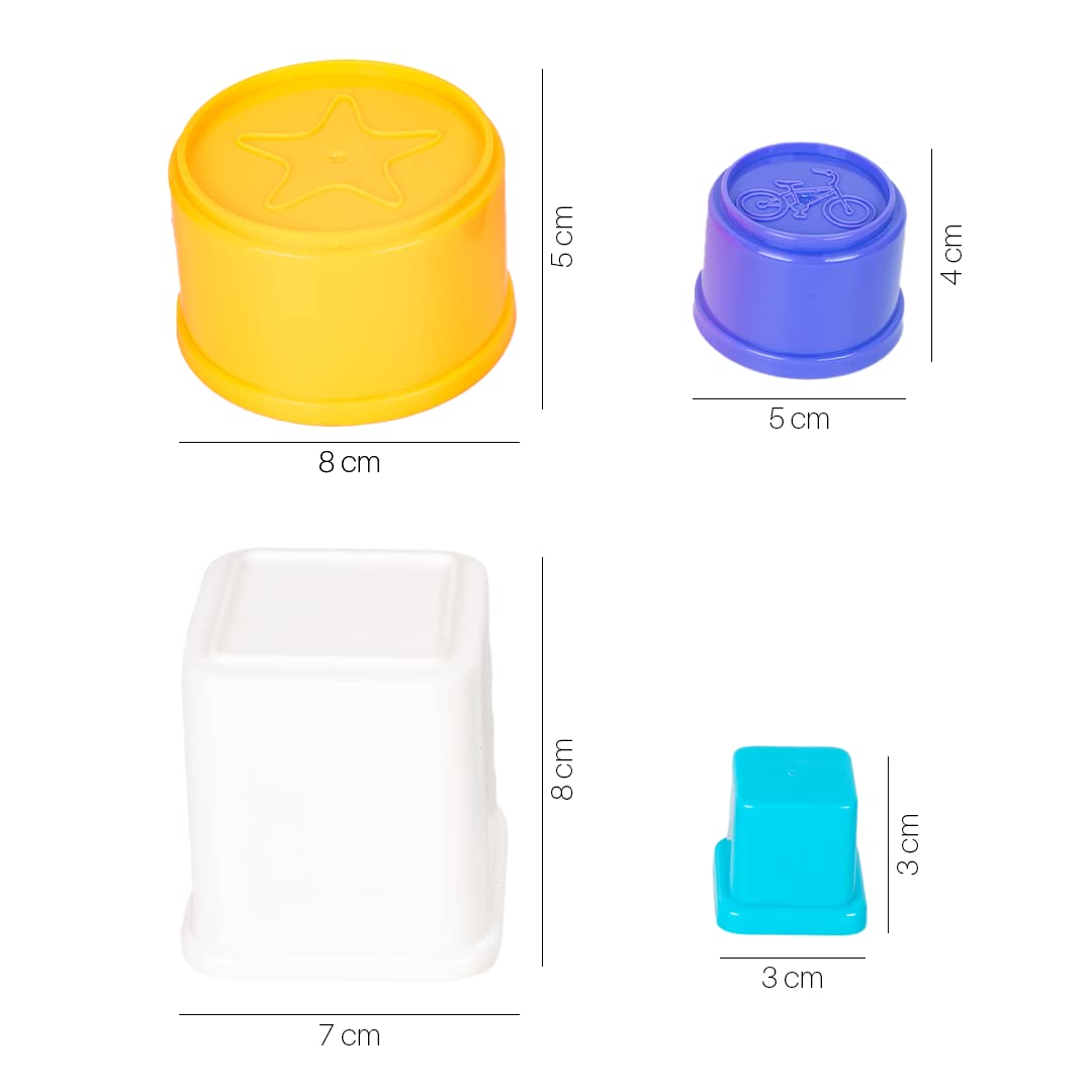 RATNA'S Shape Stacking Cubes & Beakers 2in1 Toy for Kids 2+