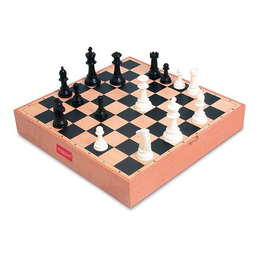 Funskool Games, Deluxe Chess, Wooden Set, War & Strategy, Family Games, Strategy Board Games, Toys for Kids, Wooden Board with Storage Box, Adults & Family, 2 Players, Ages 7 and Above, Multicolour