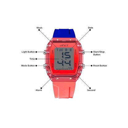 SPIKY Digital Sports Watch for Kids | Multifunctional, Luminous Display, Alarm, Day | Water Resistant | Best Birthday Gift Wrist Watches for Girls & Boys | Age 2-14 yrs