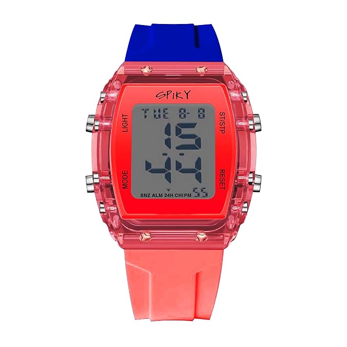 SPIKY Digital Sports Watch for Kids | Multifunctional, Luminous Display, Alarm, Day | Water Resistant | Best Birthday Gift Wrist Watches for Girls & Boys | Age 2-14 yrs
