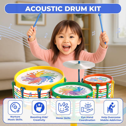 Avis Jazz Drum Set Senior - Acoustic Kids Drum Kit with Stool