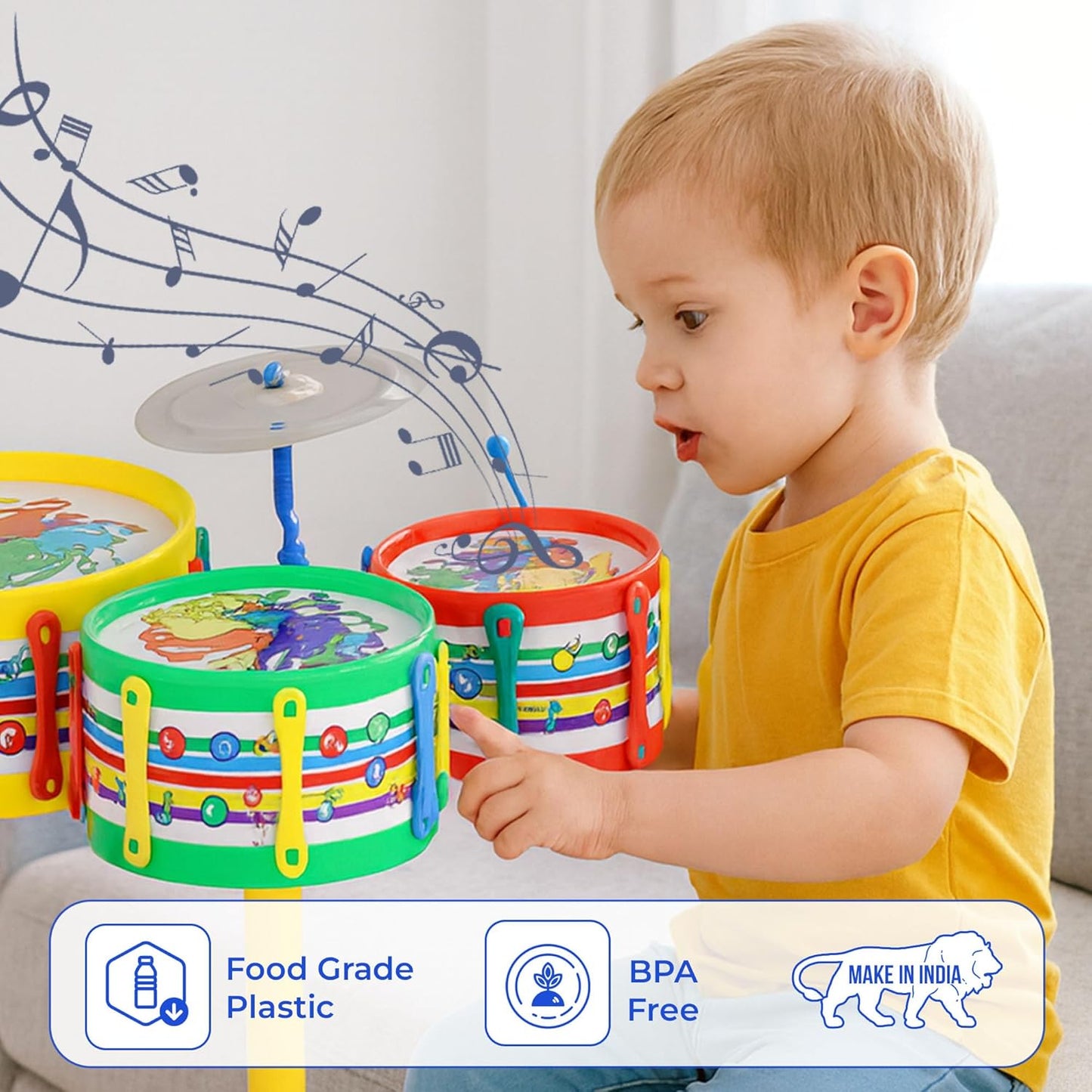 Avis Jazz Drum Set Senior - Acoustic Kids Drum Kit with Stool