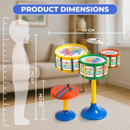 Avis Jazz Drum Set Senior - Acoustic Kids Drum Kit with Stool
