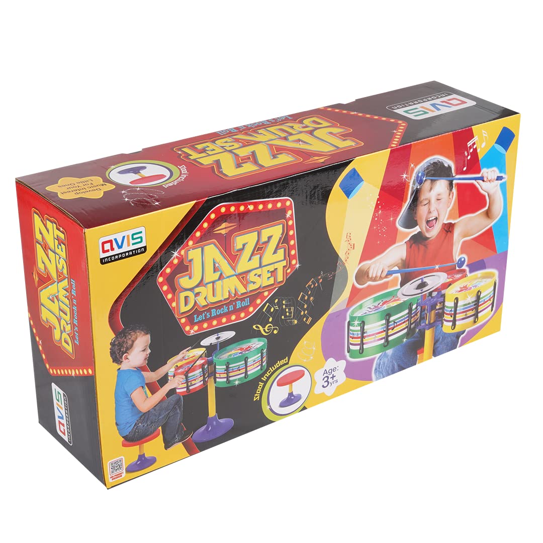 Avis Jazz Drum Set Senior - Acoustic Kids Drum Kit with Stool