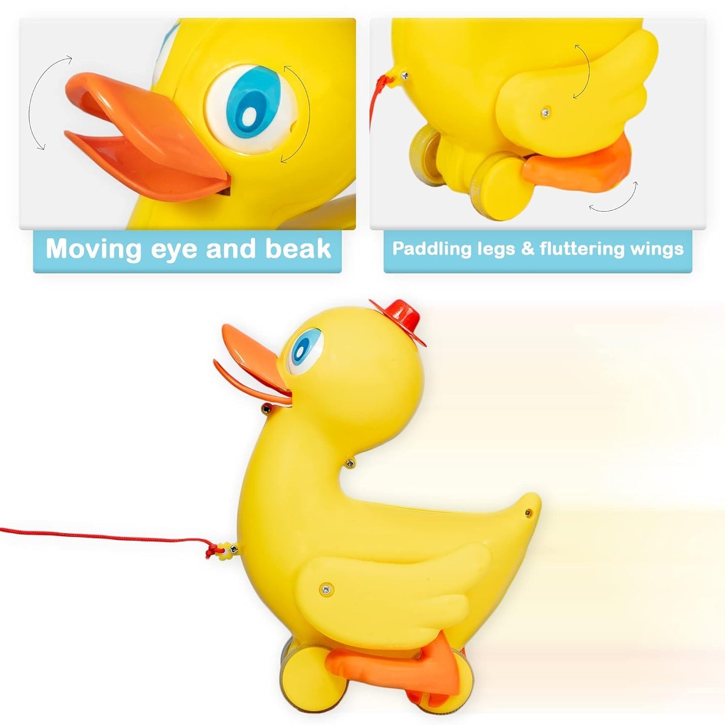 Toy Mall Pull Along Quacking Duck for Toddlers to Play & Learn to Walk