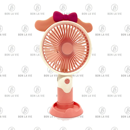 DianDi Fashion Fan — Bow & Ears Design Handheld Desktop USB Fan