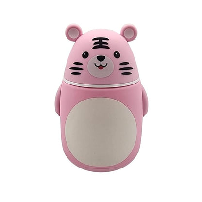 BABY ISLAND Baby Tiger Glass Flask | Cute Creative Cartoon Travel Flask, Hot & Cold Thermos Flask for Coffee, Shakes & Juice | 300 ml (Pink Baby Tiger)