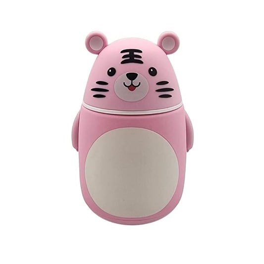 BABY ISLAND Baby Tiger Glass Flask | Cute Creative Cartoon Travel Flask, Hot & Cold Thermos Flask for Coffee, Shakes & Juice | 300 ml (Pink Baby Tiger)