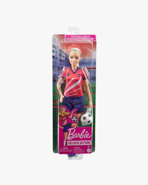 Barbie Soccer Doll, Blonde Ponytail, Colorful #9 Uniform, Soccer Ball, Cleats, Tall Socks, Great Sports-Inspired Gift for Ages 3 and Up