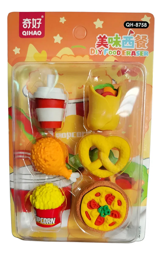Package of Disassemblable School Erasers in Various Food ModelsPackage of Disassemblable School Erasers in Various Food Models New Package of Disassemblable School Erasers in Various Food Models