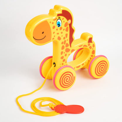Ratna's Gary The Giraffe Pull Along Toy | Walk & Play Toy for Infant and Preschool Kids Age 18 Months +