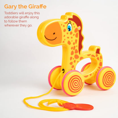 Ratna's Gary The Giraffe Pull Along Toy | Walk & Play Toy for Infant and Preschool Kids Age 18 Months +