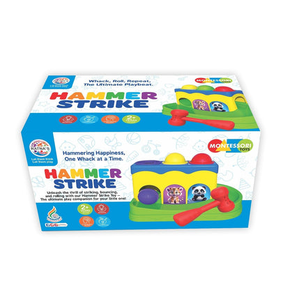 Ratna's Hammer Strike Knock Ball Toy to See The Balls Roll Out for Toddlers & Kids
