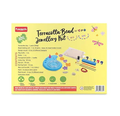 Handycrafts - Terracota Bead Jewellery, Jewellery Making Kit, for The Young accesory Designer, 6 Years +, DIY Terracota Beads