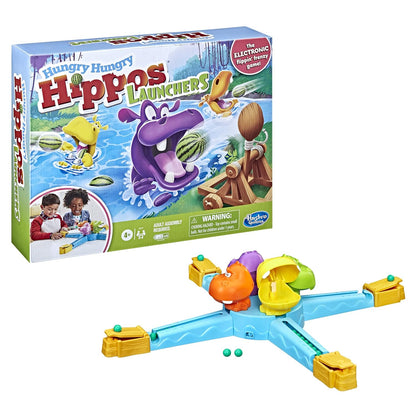Hungry Hungry Hippos Launchers Game For Kids Ages 4 And Up, Electronic Preschool Game For 2-4 Players