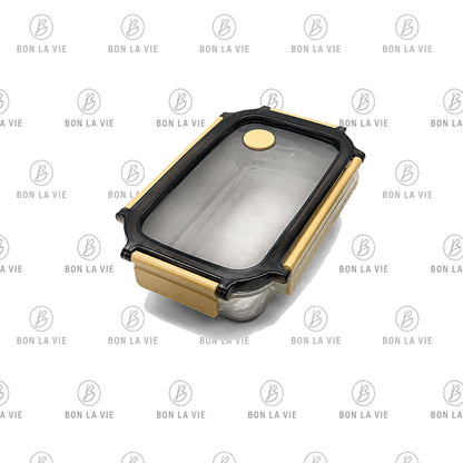 Stainless Steel Airtight Lunch Box with Clip Lock Lid 600ml