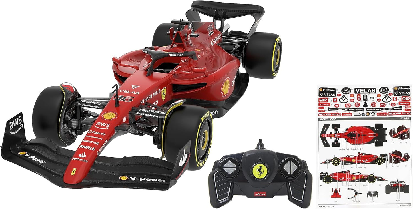 JAMARA Ferrari F1-75 1:18 2.4GHz 2.4GHz Multiplayer Officially Licensed Faithful Original Painting RC Car Red