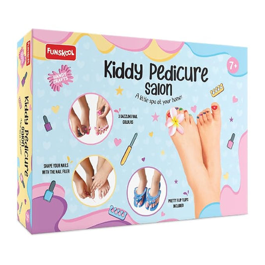 Funskool Handycrafts Kiddie Pedicure SalonBuilding Blocks, Manicure Kit, Pamper Your Nails, Art Kit, DIY Kit, Ages 7 Years and Above, Multicolour
