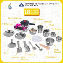 Sunny 18 Pieces Kitchen Kit Jumbo Set Stainless Steel Utensils | A Perfect Role Play Kitchen Set Toys for Girls Kids | Certified as per Indian Standards is 9873, Safe & Durable for Kids