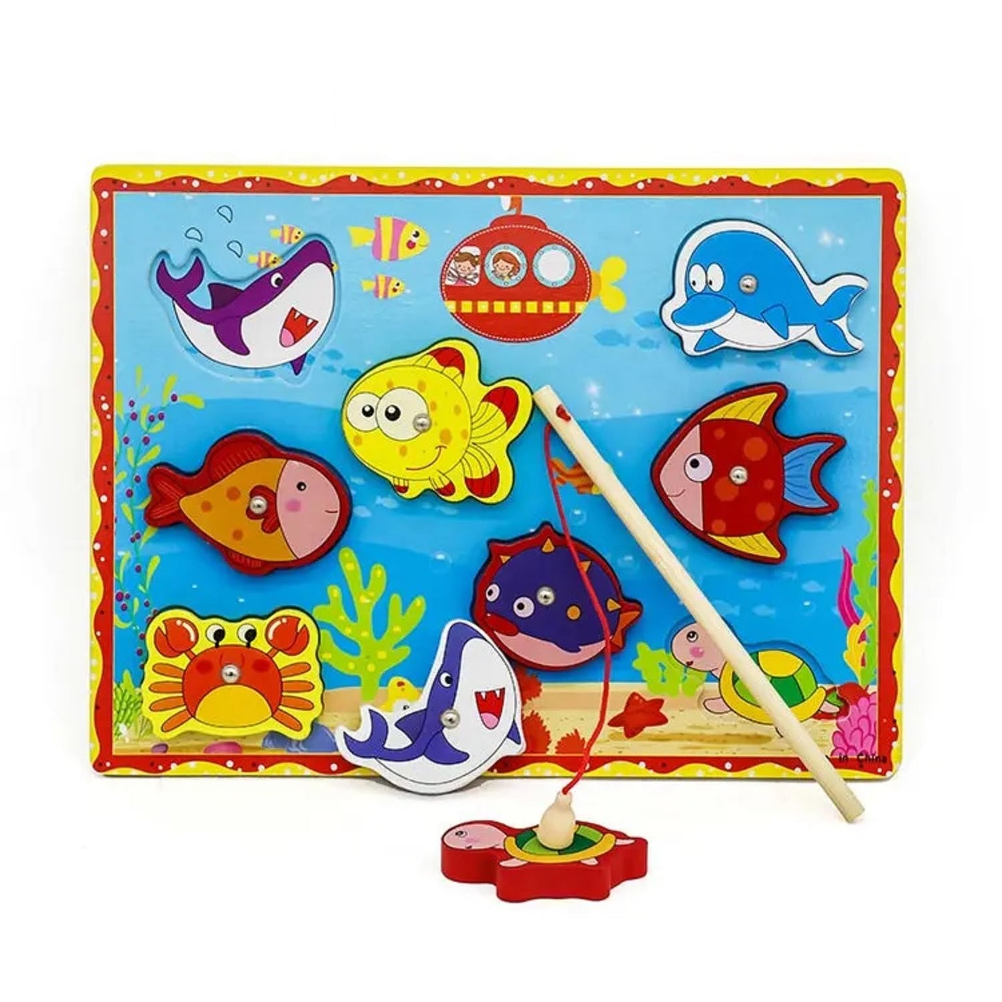 Magnetic Fishing Board Wooden Ocean Puzzle Toy