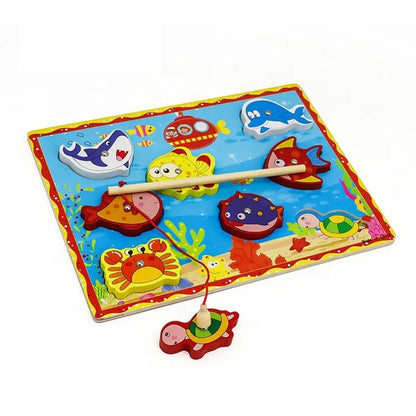 Magnetic Fishing Board Wooden Ocean Puzzle Toy