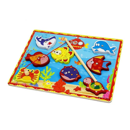 Magnetic Fishing Board Wooden Ocean Puzzle Toy