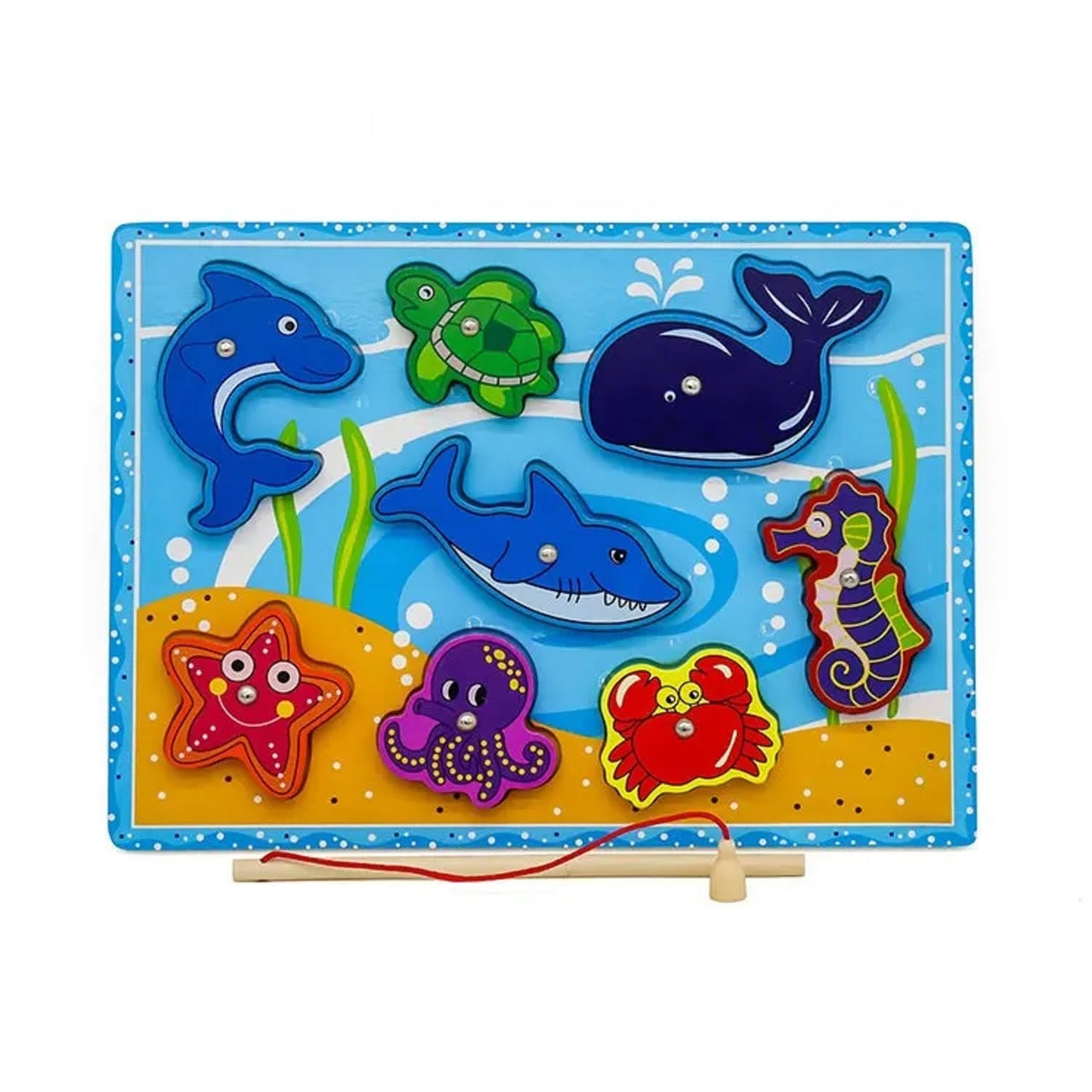 Magnetic Fishing Board Wooden Ocean Puzzle Toy