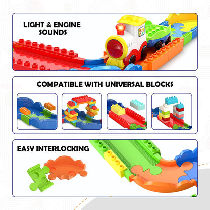 Mirana Block Rider Interlocking Train Set with Rechargeable Engine — 82 Pcs (2+ Years)