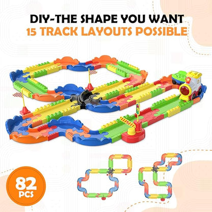 Mirana Block Rider Interlocking Train Set with Rechargeable Engine — 82 Pcs (2+ Years)