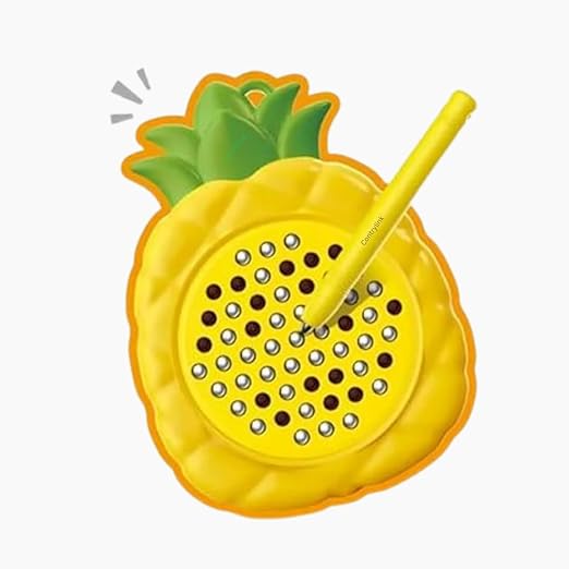 Pineapple Magnetic Drawing Pad with Stylus Pen Metal Bals | Erasable Doodle Writing Toys Board Early Educational-Montessori Toy
