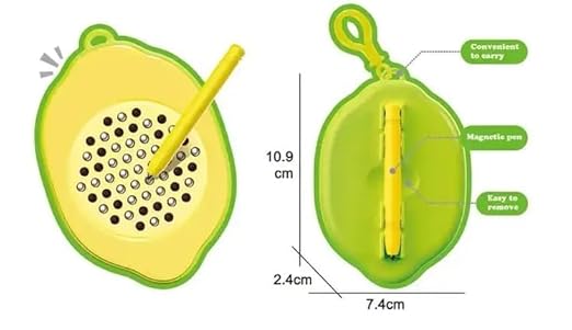 Pineapple Magnetic Drawing Pad with Stylus Pen Metal Bals | Erasable Doodle Writing Toys Board Early Educational-Montessori Toy