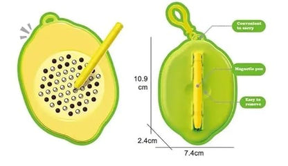 Pineapple Magnetic Drawing Pad with Stylus Pen Metal Bals | Erasable Doodle Writing Toys Board Early Educational-Montessori Toy