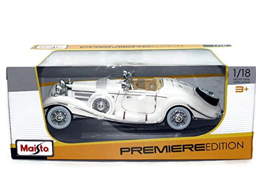 Maisto 1936 Mercedes-Benz 500K Type Special Roadster 1:18 Premiere Edition - White