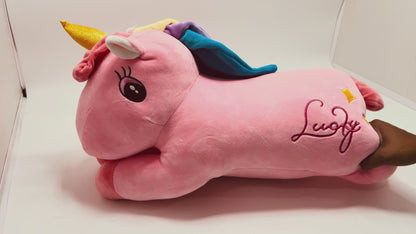 Lying Unicorn with Blanket Soft Toy