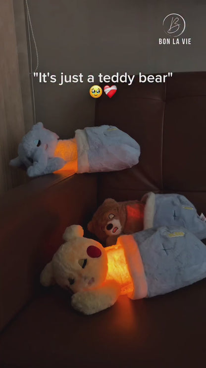 Sleeping Bear with Snoring Sound 30 cm Soft Toy