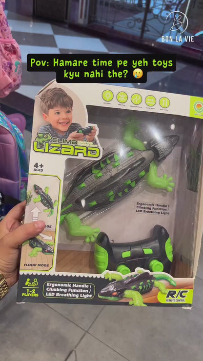 RC Wall Crawler Lizard Toy with Fluorescent Glow and 2 Game Modes