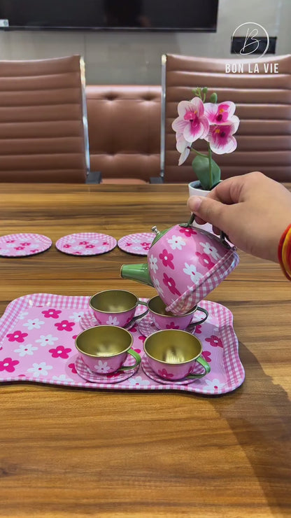Refined Metal Tea Set – 15 Pcs Afternoon Tea Play Set