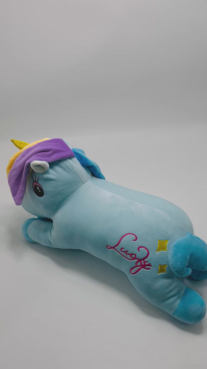 Lying Unicorn with Blanket Soft Toy