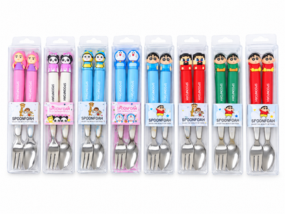 K-Pop Character Spoon and Fork Set with Travel Case